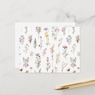 Carte Postale Fleurs colorées, Fleurs sauvages, Fleurs de Jardin