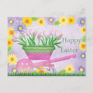 Carte Postale Fleurs colorées mignonnes, Étrier, Tulipes