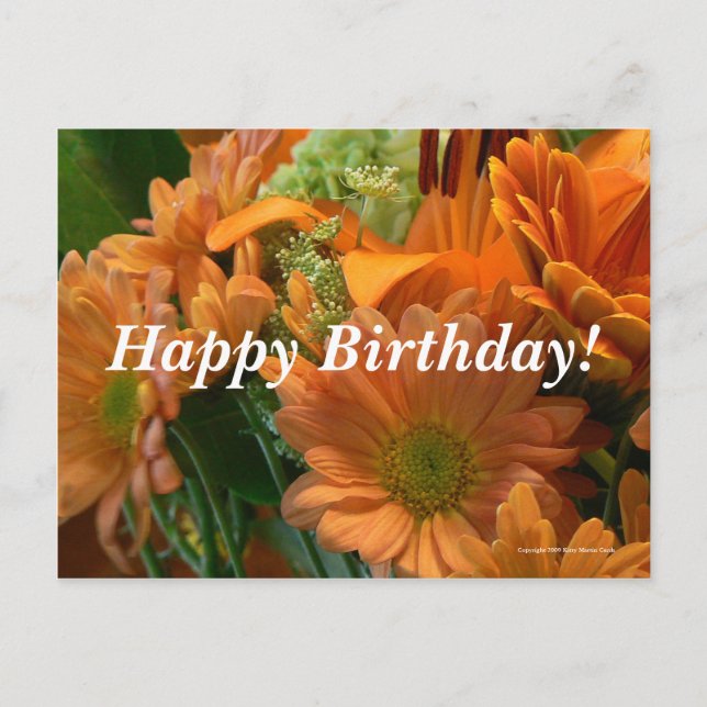 Carte Postale Fleurs d'anniversaire (Devant)