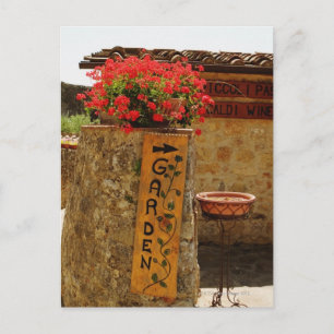 Carte Postale Fleurs dans un jardin, Monteriggioni, Sienne