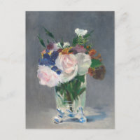 Fleurs dans un Vase de cristal Manet Impressionnis