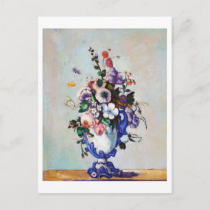 Carte Postale Fleurs dans un Vase Rococo, Paul Cezanne
