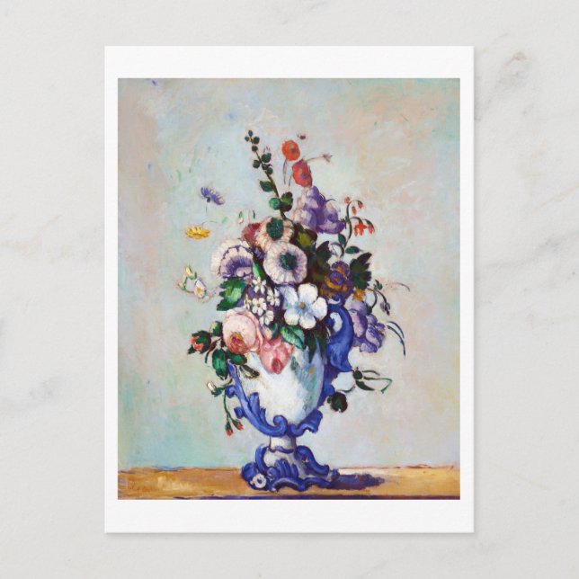 Carte Postale Fleurs dans un Vase Rococo, Paul Cezanne (Devant)
