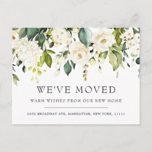 Carte Postale Fleurs d'aquarelle blanche ivoire en mouvement Fai