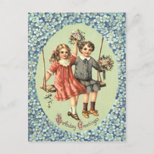 Carte Postale Fleurs de bouquet de neige mignonnes pour les enfa