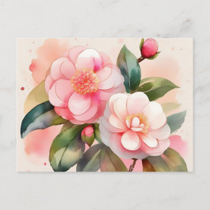Carte Postale Fleurs de Camellia Rose