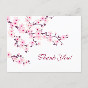 Carte Postale Fleurs de Cerisier Merci Floral