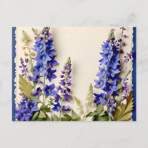 Carte Postale Fleurs de Delphinium Élégantes