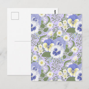Carte Postale Fleurs de jardin printanier sur lavande