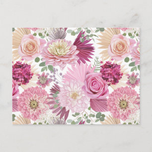 Carte Postale Fleurs de jardin roses mixtes
