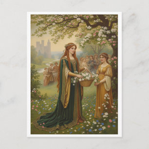 Carte Postale Fleurs de la Reine Guinèvre Préraphaélite