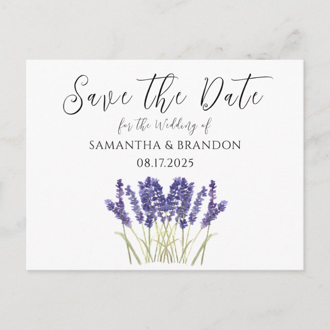 Carte Postale Fleurs de lavande Aquarelle Purple Floral Russe (Devant)