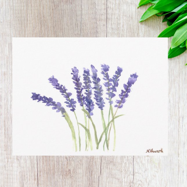 Carte Postale Fleurs de lavande aquarelle violet Floral rustique (Créateur téléchargé)