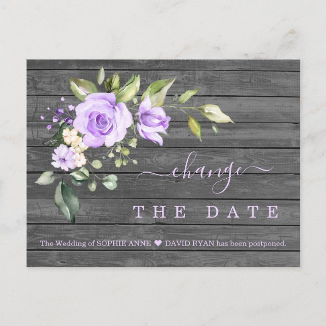 Carte Postale Fleurs de lavande Vieux Mariage de grange reportée (Devant)
