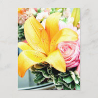 fleurs de mariage rose orange étoile lis rose