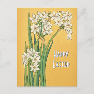 Carte Postale Fleurs de Narcisse Art Nouveau – Pâques