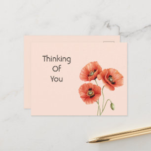 Carte Postale Fleurs de pavot rouge