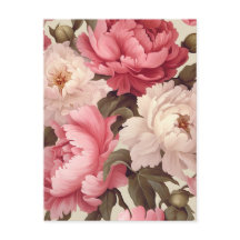 fleurs de pivoine roses et blanches avec des feuil