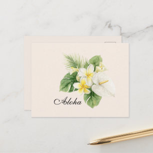 Carte Postale Fleurs de Plumeria Tropicales Aloha