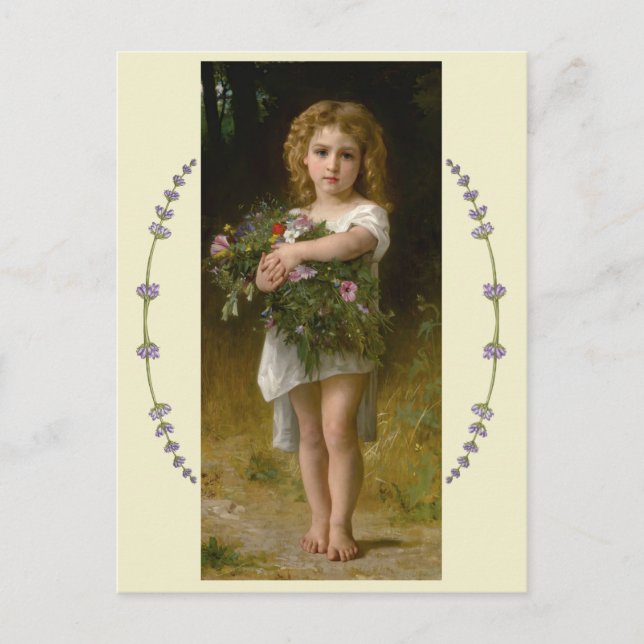 Carte Postale Fleurs de printemps par William Bouguereau (Devant)