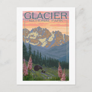 Carte Postale Fleurs de printemps - Parc national des Glaciers, 