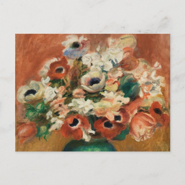 Carte Postale Fleurs de Renoir Impressionist Art Peinture (Devant)