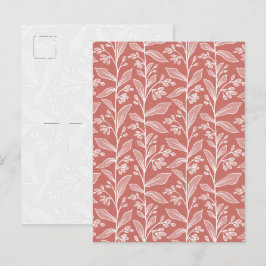 Carte Postale Fleurs de rose corail botaniques vibrantes Art