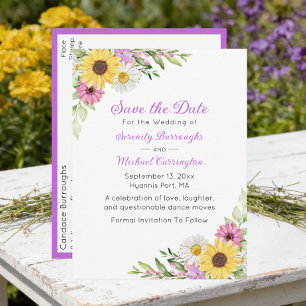 Carte Postale Fleurs de Sauvageons Faire-Part de Mariage