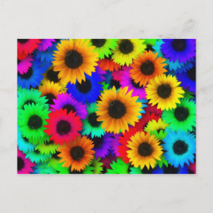 Carte Postale Fleurs de soleil Neon