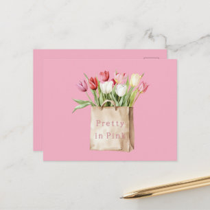Carte Postale Fleurs de tulipes roses rouges jaunes blanches dan