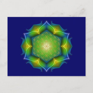 Carte Postale FLEURS DE VIE / Blume des Lebens - Mandala V