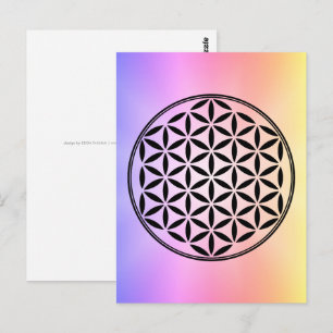 Carte Postale FLEURS DE VIE - Symbole de géométrie sacrée plein 