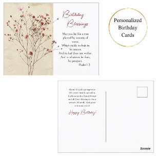 Carte Postale Fleurs Délicates du Désert Orthodoxes Anniversaire