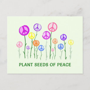 Carte postale Fleurs des signes de paix - Graines 
