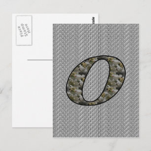 Carte Postale Fleurs d'hortensia à monogramme initial O