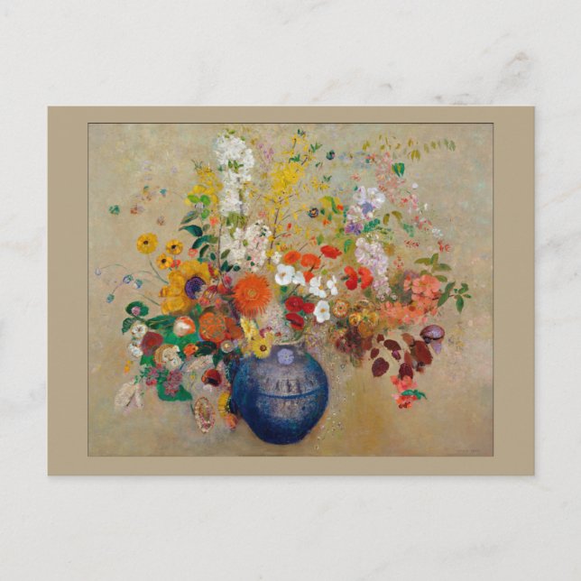 Carte Postale Fleurs d'Odilon Redon (Devant)