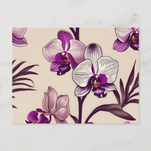 Carte Postale Fleurs d'orchidée violette