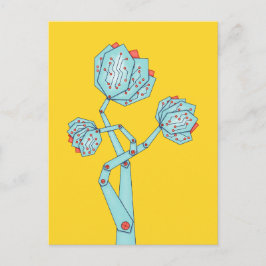 Carte Postale Fleurs Électroniques Femmes En Tête