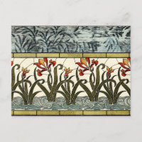 Fleurs en verre tendu avec bordure en tan