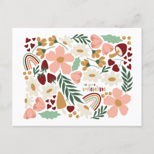 Carte Postale Fleurs et arcs-en-ciel Valentine