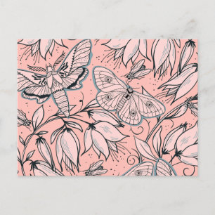 Carte Postale Fleurs et bogues Vintages Abstraits