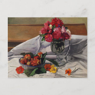 Carte Postale Fleurs et fraises par Felix Vallotton,