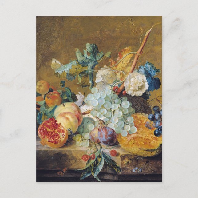 Carte Postale Fleurs et fruits (Devant)