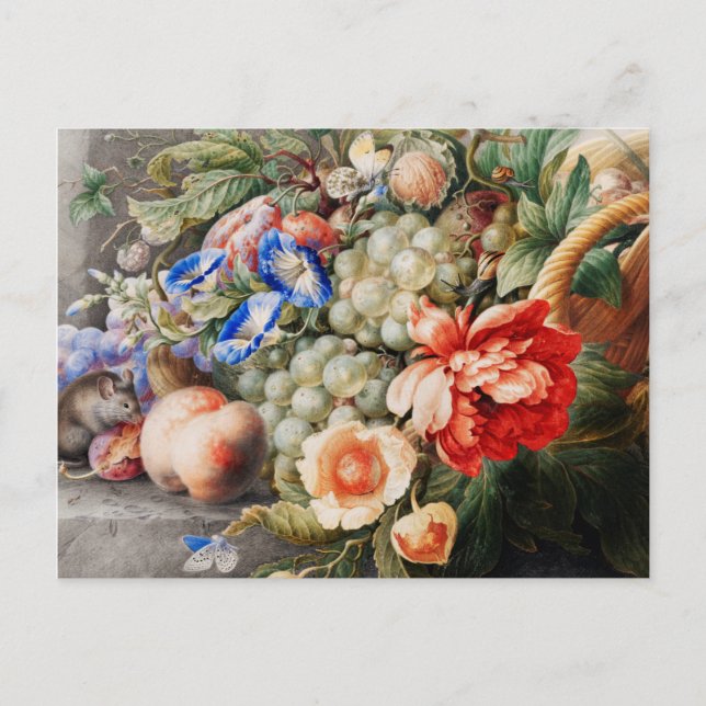Carte Postale Fleurs et fruits de vie morte Art classique (Devant)