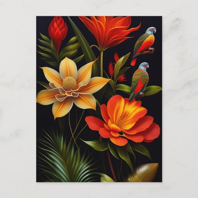 Carte Postale Fleurs et oiseaux tropicaux | Moderne Haeckel (Devant)
