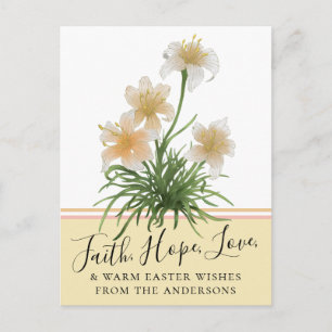 Carte Postale Fleurs Lily Élégantes Foi Espoir Pâques Salutation