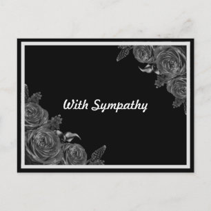 Carte Postale Fleurs noires de sympathie et de condoléances