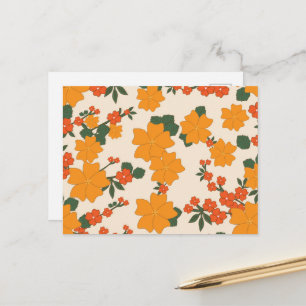 Carte Postale Fleurs Oranges, Motif Floral, Motif De Fleurs