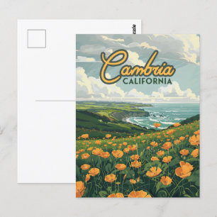 Carte Postale Fleurs Pavots de Californie Cambria Côte Pacifique