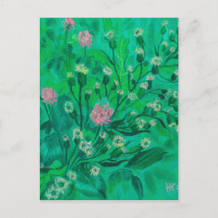 Carte Postale Fleurs Pour Bumblebee, Peinture Fleur sauvage D'Ét